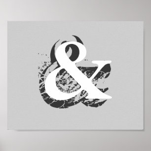 poster ampersand op grijs decor voor thuis of voor