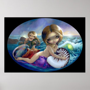 Poster Amphitrite ART IMPRIMER mermaid mer déesse basse s