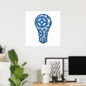 Poster Ampoule à lumière des engrenages bleus (Bureau à domicile)