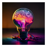 Ampoule électrique colorée du cerveau