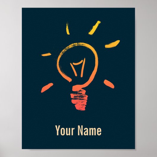 Poster Ampoule lampe rétro ampoule électricien intelligen (Devant)