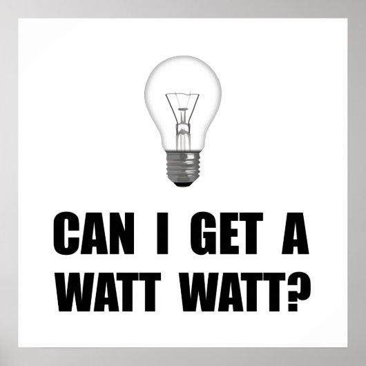 Poster Ampoule Watt Watt (Devant)