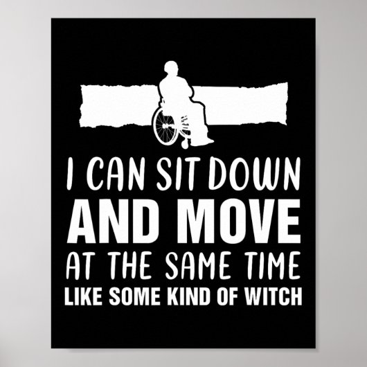 Poster Amputés amusants en fauteuil roulant Handicap Pers (Devant)