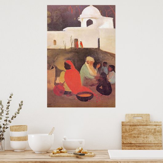 Poster Amrita Sher-Gil - Ancienne conteuse, art (Cuisine)