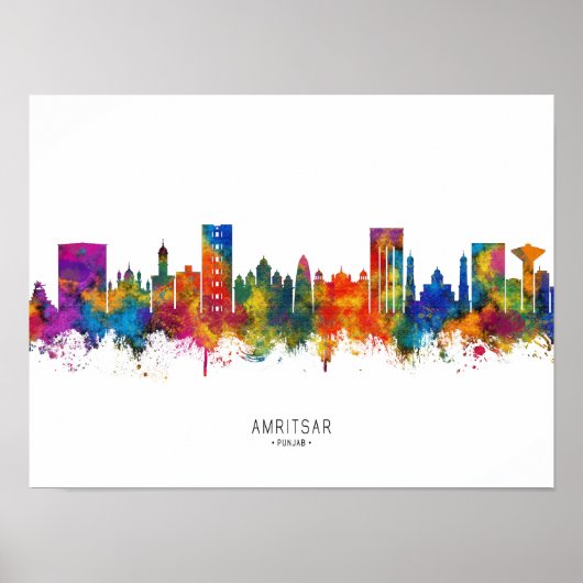 Poster Amritsar Punjab Skyline (Devant)