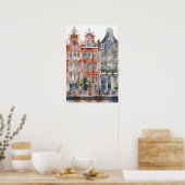 Poster Amsterdam aquarelle (Cuisine)