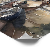 Poster Amsterdam aquarelle (Coin)