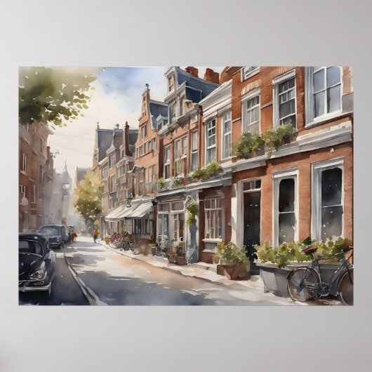 Poster Amsterdam aquarelle (Devant)