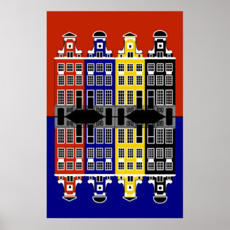 Poster Amsterdam Architecture - Maisons de commerçants