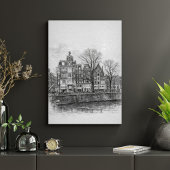 Poster Amsterdam Canal Cityscape – Hand-Drawn Sketch