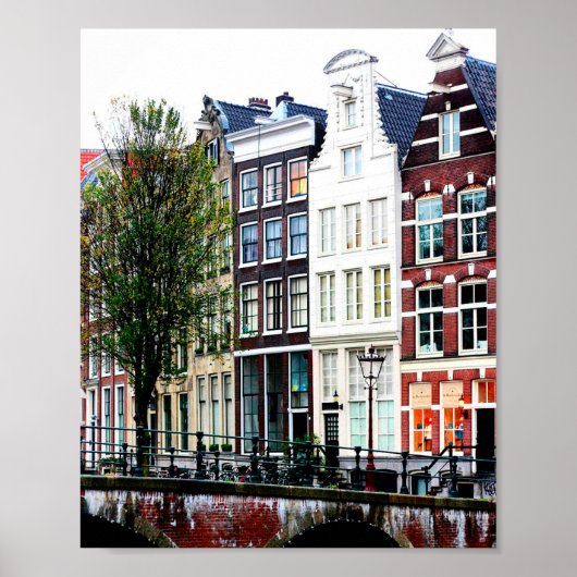 Poster Amsterdam Canal Houses Photo (Devant)