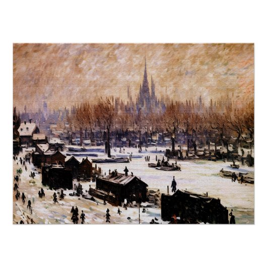 Poster Amsterdam couvert de neige (Devant)