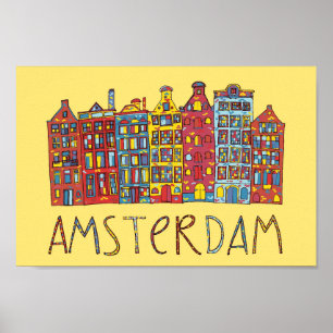 Poster Amsterdam dans la mosaïque