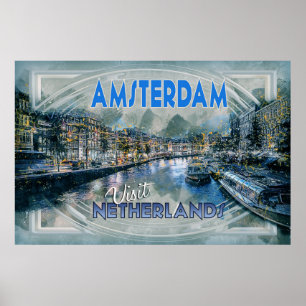Poster Amsterdam, de la "Visite..."