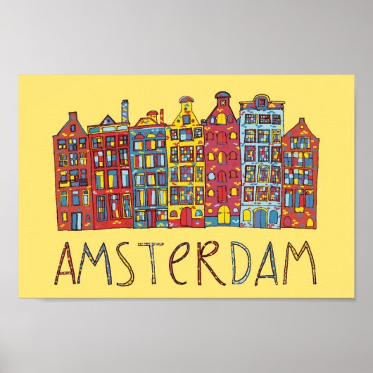 Poster Amsterdam En Mosaïque (Devant)