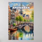 Poster Amsterdam, joyau des Pays-Bas aux mille canaux (Devant)