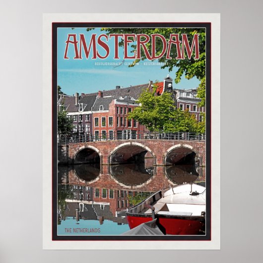 Poster Amsterdam - Keizersgracht-RGrachtCentrum (Devant)