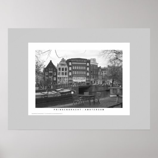 Poster Amsterdam - Les maisons du canal Prinsengracht (Devant)