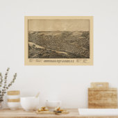 Poster Amsterdam, NY Carte panoramique - 1881 (Cuisine)