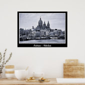 Poster Amsterdam - Pays-Bas, BW Art (Poster) (Cuisine)
