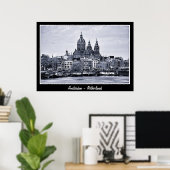 Poster Amsterdam - Pays-Bas, BW Art (Poster) (Bureau à domicile)