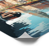 Poster Amsterdam Pays-Bas célèbre Travel Place (Coin)