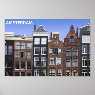 Poster Amsterdam Pays-Bas Holland Canal