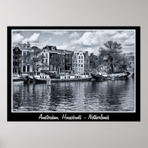 Poster Amsterdam - Pays-Bas, Houseboats (Poster)