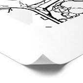 Poster Amsterdam Pays-Bas minimal Modern Street Map (Coin)