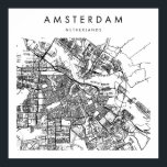Poster Amsterdam Pays-Bas minimal Modern Street Map<br><div class="desc">Amsterdam Pays-Bas minimal Modern Street Map</div>