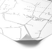 Poster Amsterdam, Pays-Bas (noir sur blanc) (Coin)