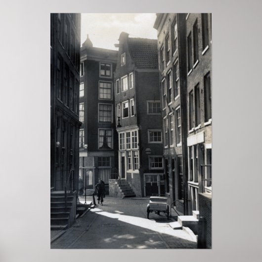 Poster Amsterdam Pays-Bas rue Olofssteeg (Devant)