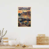 Poster Amsterdam Pays-Bas Voyage Rétro (Cuisine)