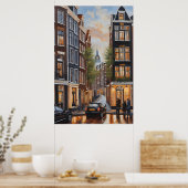 Poster Amsterdam peinture à l'huile (Cuisine)