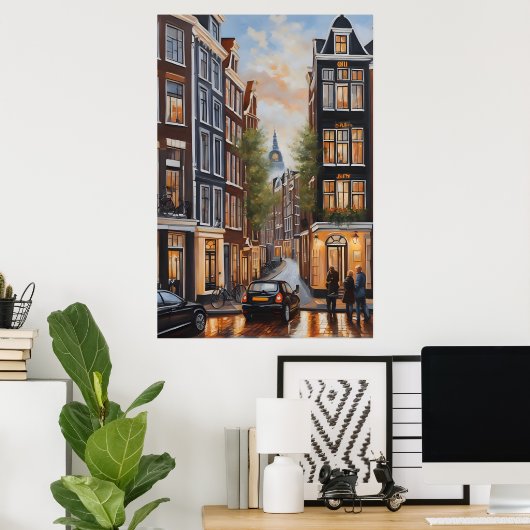 Poster Amsterdam peinture à l'huile (Bureau à domicile)
