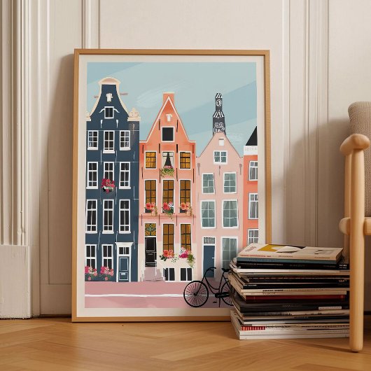 Poster Amsterdam Print Amsterdam Illustration Amsterdam