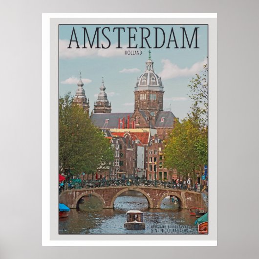 Poster Amsterdam - Saint Nicolaaskerk (Devant)