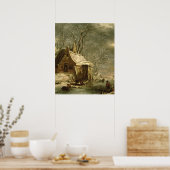 Poster Amsterdam, scène d'hiver, 17ème siècle (Cuisine)