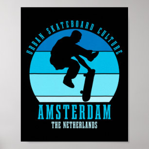 Poster Amsterdam Skateboardeur Urne Skateboard 3