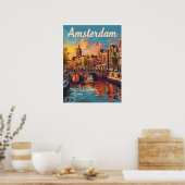 Poster Amsterdam Sunset Serenity : Canal Cruise (Cuisine)