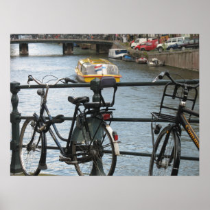 Poster Amsterdam va à vélo l'affiche