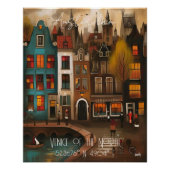 Poster Amsterdam: Venice of the North - Whimsical art (Devant)