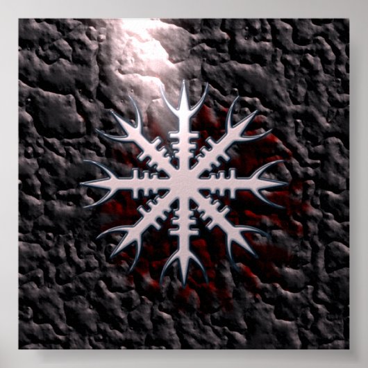 Poster Amulette viking Aegishjalmur viking amulet charm (Devant)