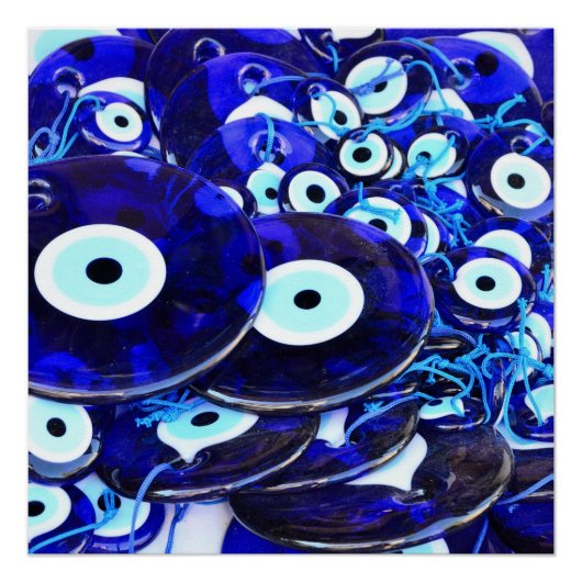 Poster Amulettes d'yeux bleues (Devant)