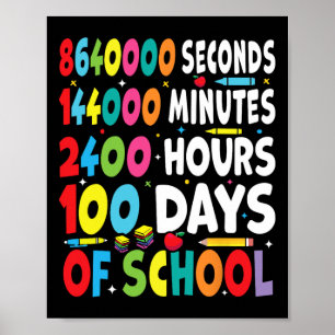 Poster Amusant 100 Jours De Vêtements Scolaires Pour Les 