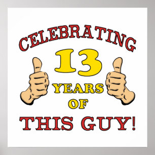 Poster Amusant 13ème anniversaire pour les garçons