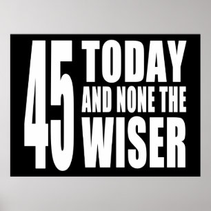 Poster Amusant 45ème anniversaire : 45 Aujourd'hui et auc