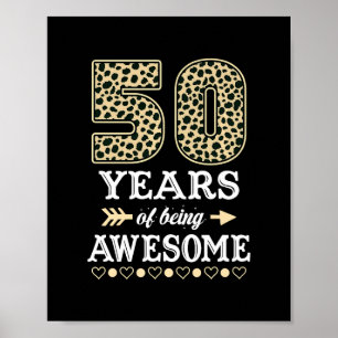 Poster Amusant 50e anniversaire 50 ans Awesome 1972 Leop