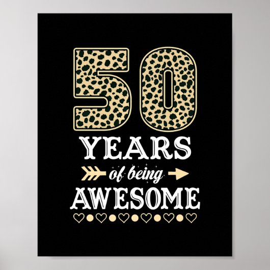 Poster Amusant 50e anniversaire 50 ans Awesome 1972 Leop (Devant)
