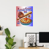 Poster Amusant américain comme Baseball & Pomme Pie (Bureau à domicile)